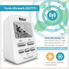 MEBUS Radio-Controlled Alarm Clock with Temperature Display in Travel Size,