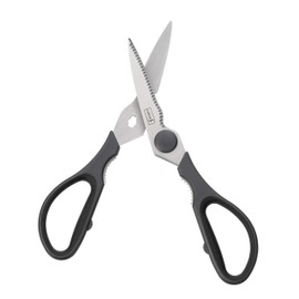 Lurch 10019 Kitchen Scissors / Utility Scissors with Integrated Bottle Cap Opener, Detachable Stainless Steel and Plastic, Black