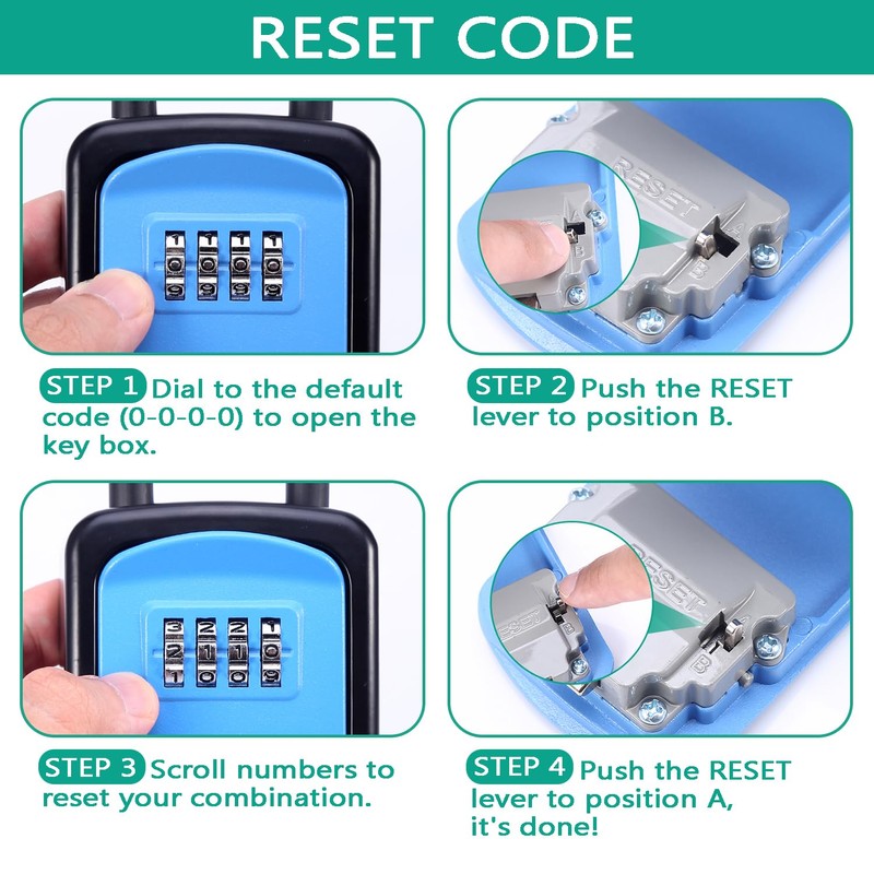 ORIA Key Lock Box, 4 Digit Combination Key Storage Lock