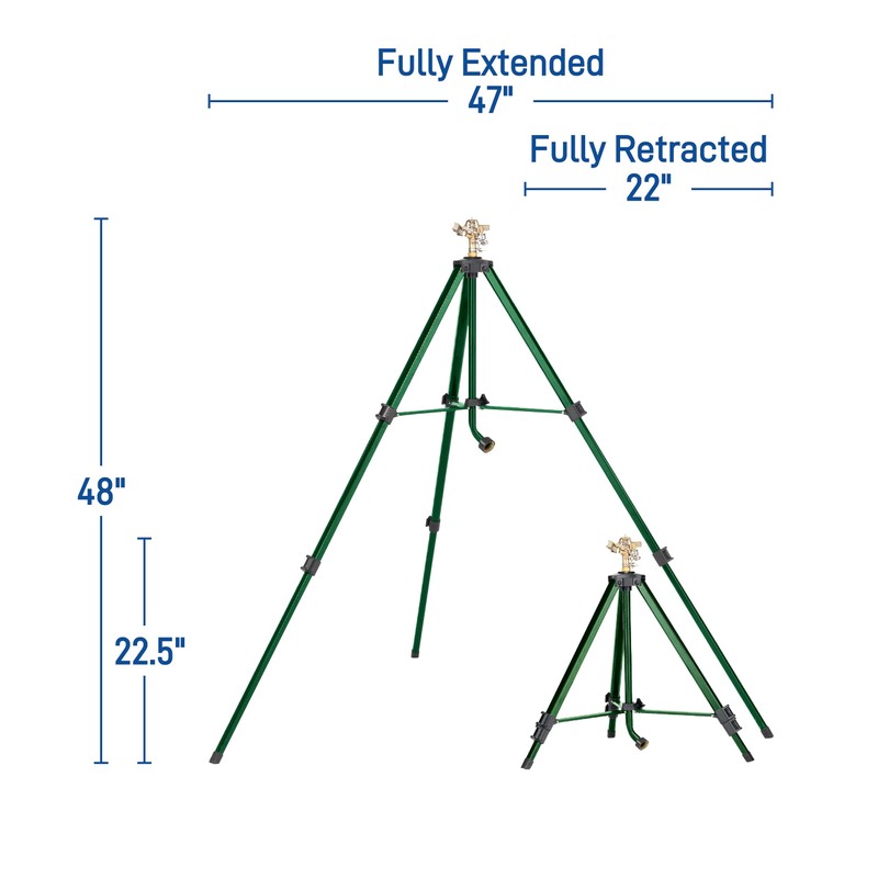 Orbit 56667Z Tripod Lawn Zinc Impact Sprinkler - 360 Degree