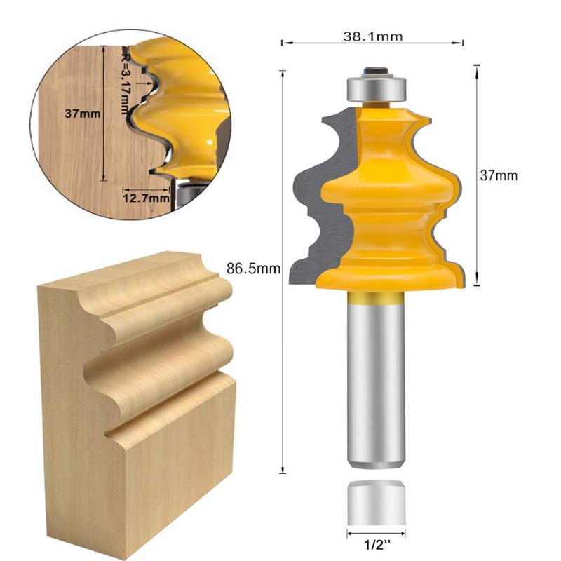 LEATBUY 1/2 Inch Shank Architectural Molding Router Bit Set 5