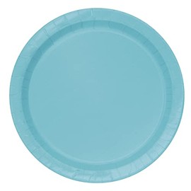 Unique 46854 Paper Plates-18 cm-Teal Colour-Pack of 8