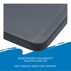 Iceberg Small Camping Personal Folding Table, Heavy Duty Utility Table, Adjustable Height, Charcoal, 19.5” L x 30” W x 28" H