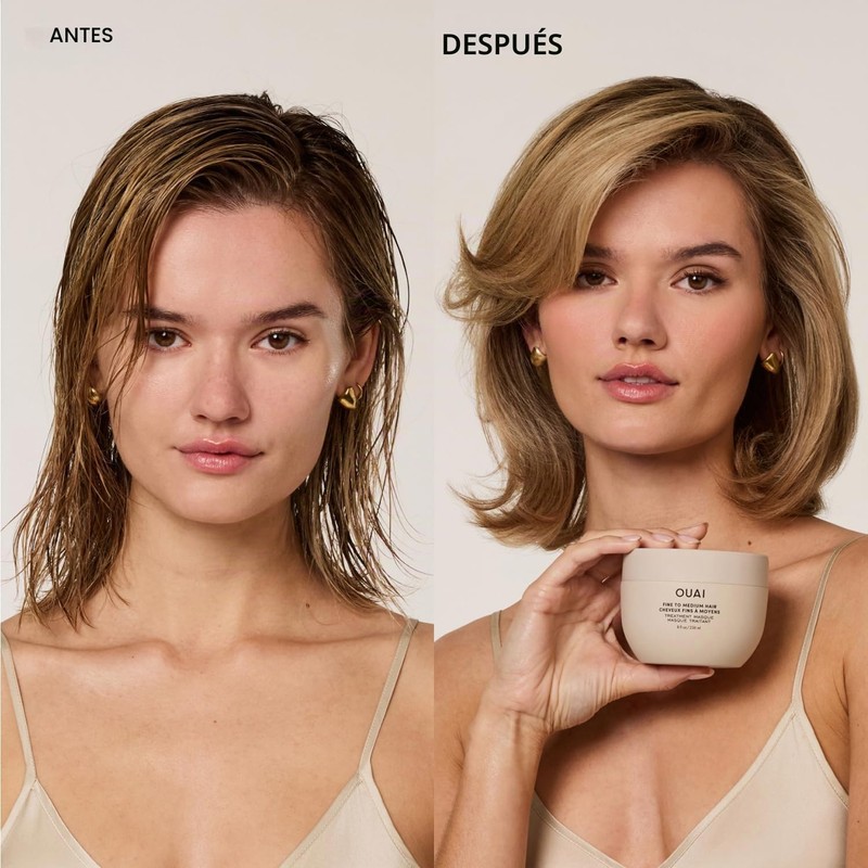 OUAI Mascarilla reparadora para cabello fino – Hidratación profunda con