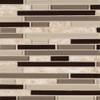Beige and Brownish Interlocking Pattern 6mm Glass Stone Blend Mosaic