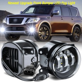 CHUSYYRAY New Pair Of Clear Lens Bumper Fog Lights Lamp RH LH For Nissan Armada 2017-2020