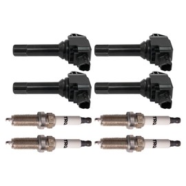 TRQ Ignition Kit Ignition Coil Spark Plugs Compatible with 2017-2018 Subaru Forester 2015-2019 Legacy Outback