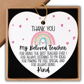 Thank You Gifts for Women Teacher Teacher Appreciation Gifts Ornament Keepsake Sign Heart Plaque Teacher Ornament Gifts Teacher Best Teacher Ever Gifts