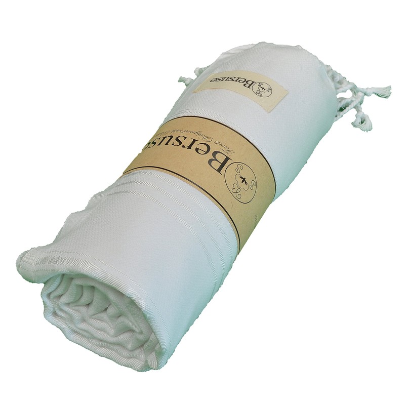Bersuse 100% Cotton - Anatolia Turkish Towel - White