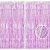 BRAVESHINE Pack of 2 Iridescent Fringe Foil Curtain, Multicoloured Metallic