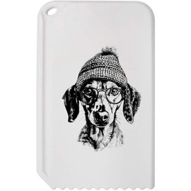 Azeeda 'Daschund Wearing Glasses' Plastic Ice Scraper (IC00038356)