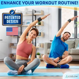 Cozlow - Ankle & Wrist Weights - for Men & Women - 1 Pair - Adjustable Silicone Workout Bands for Fitness & Strength Training - Wearable Leg & Cuff Weight Straps for Yoga & Dance