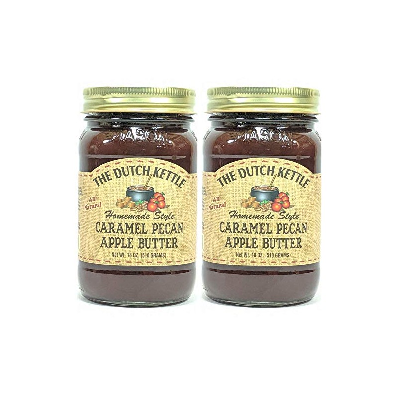 Amish Homemade Style Caramel Pecan Apple Butter 2-18 Ounce Jars
