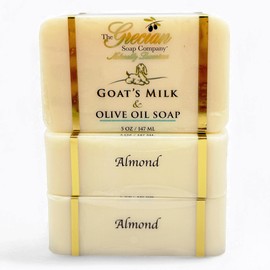 Goat Milk & Olive Oil Soap Bar – Almond Scent, Natural Bar Soap for Dry & Sensitive Skin, Moisturizing & Nourishing Body Soap Bars, Made in USA, Goat Milk Soap