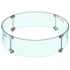 Skyflame 24" Round Fire Pit Glass Wind Guard, Thick &