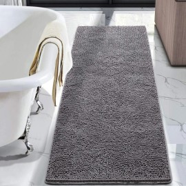 Not Applicable Large Bathroom Rug (24 X 60, Grey) Extra Soft and Absorbent Shaggy Bathroom