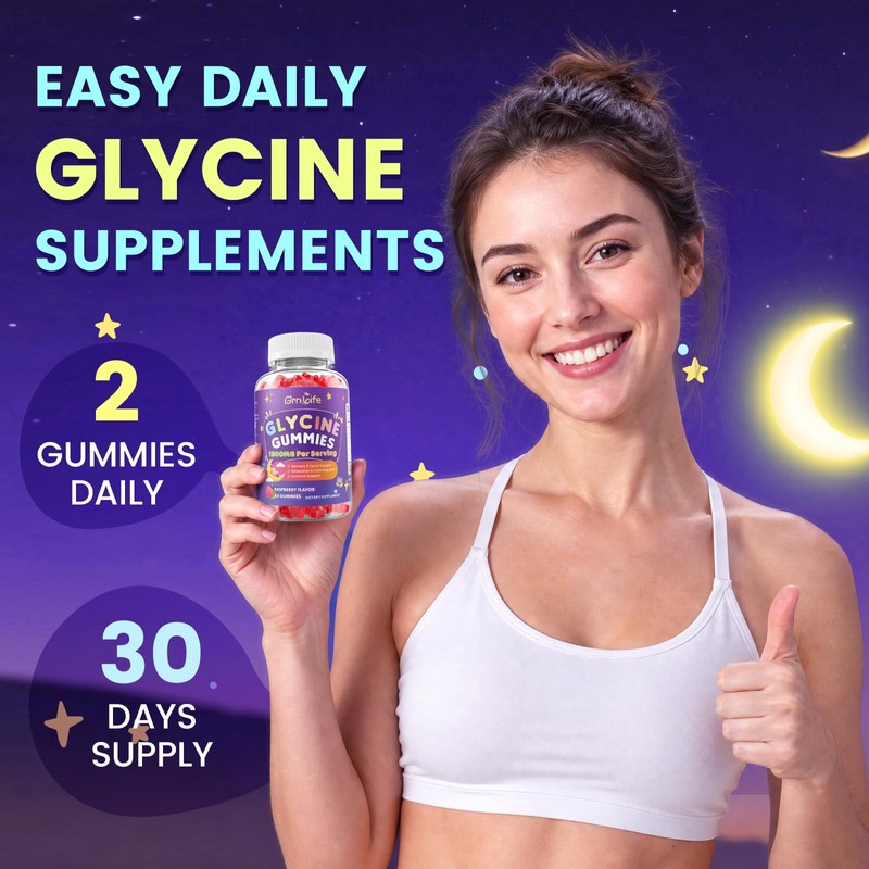 2 Pack Glycine Gummies for Women & Men, Glycine Supplements