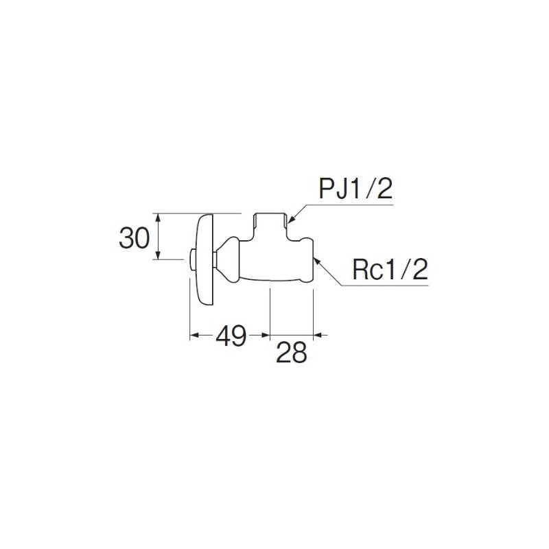 SANEI JV22A-X3-13 Stop Faucet Body, For General and Cold Areas