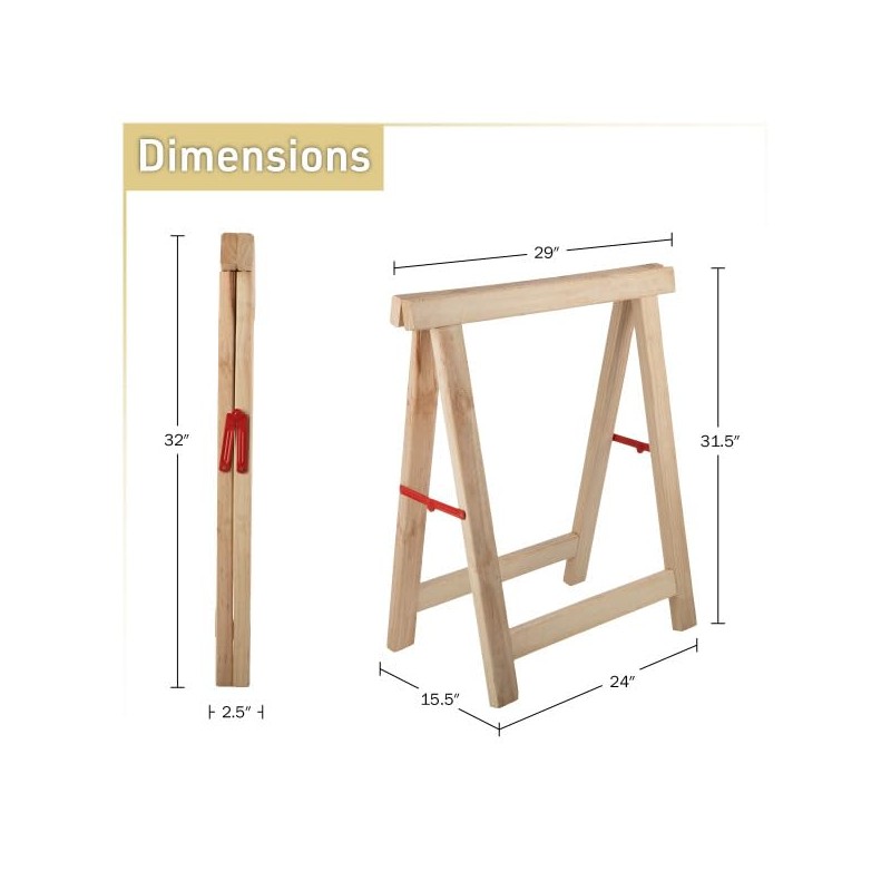 Saw Horses 2 Pack - Heavy Duty Sawhorses 2 Pack