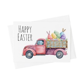 Multipack of 5 x A6 Easter Cards - Vintage Rd Truck design - Happy Easter