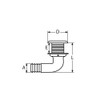 Yacht Steel On-board passage 90° with hose connection, 3/4 inch