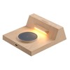3-in-1 Alarm Clock with Wireless Charging & Night Light, Wood
