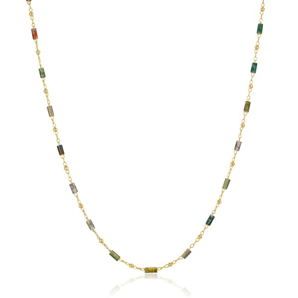 Natural Stone Green Beads Choker Necklaces for Women Trendy Dainty