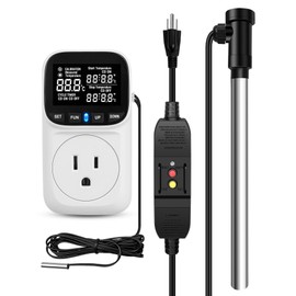 NXQWLL Upgraded 1800W Titanium Heater with Adjustable Thermostatic Control and Sensor, for Bathtub Pool Water Tank Cattle Trough, Submersible Hot Tub Heater, Portable Electric Heater