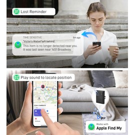 Auskang Men's Wallet with Find My RFID-Blocking Slim Wallet with ID Window Coin Pocket FindWallet+ Minimalist Wallet for Men (Black)