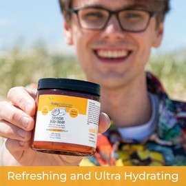 RaGaNaturals Tropical Bliss Hand and Body Cream, Mango Butter Body Cream with Argan and Avocado Oil - Plant Based, All Natural, Women, Men, Babies and Kids - 8 Fl Oz, Pack of 2