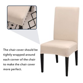 Chair Covers, Set of 4 or 6 Stretch Chair Covers for Dining Room Chairs, Removable, Washable, Chair Protection, Decoration, Chair Cover for Hotel, Ceremony, Banquet, Kitchen, Restaurant, Home, Wedding, Party
