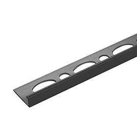 Cezar PVC L Shape Edge Trim, 8-1/6' (98") L (for 3/8" Tile, Black)