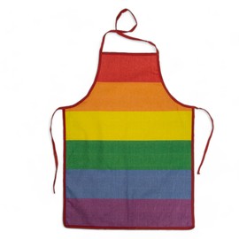 MIJOMA Barbecue Apron Kitchen Apron Pride Colourful Rainbow Colours 100% Cotton 55 x 75 cm Perfect for Gay Pride & Kitchen Fairies, Rainbow Stripe