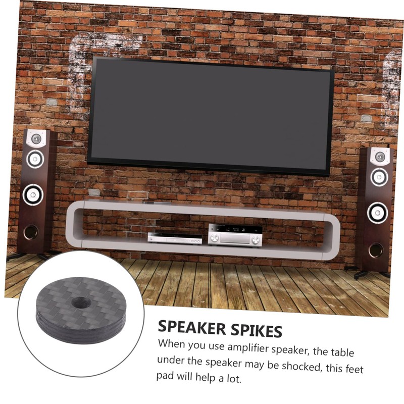 Gatuida 12pcs Carbon Fiber Speaker Isolation Feet Pads Reduce for