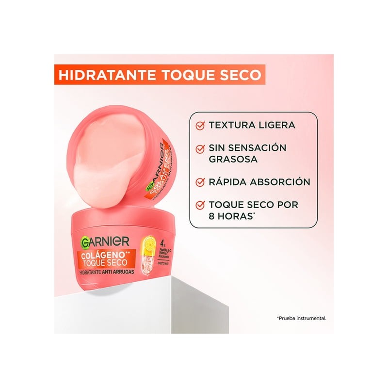 Hidratante Garnier Toque Seco Antiarrugas con Colágeno 85g
