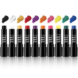 BAD COLOR 10-Color Eye Black for Sports, Baseball, Football, Lacrosse, Softball, Soccer, Hockey, Easy to Color Waterproof & Full-Coverage Eye Black Face Paint For Athletes & Fans