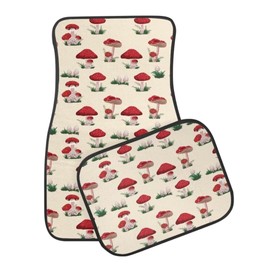 Apricot Mushrooms Print Colorful Car Floor Mats for Most Cars Sedan SUV Truck,All Weather Front & Rear Automotive Floor Mats,4 Pieces