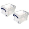 Really Useaful Plastic Storage Boxes (Clear, 3 Litre Pack of