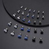 Ofeiyaa 15 Pairs Magnetic Stud Earrings Cubic Zirconia Non-Piercing Earrings