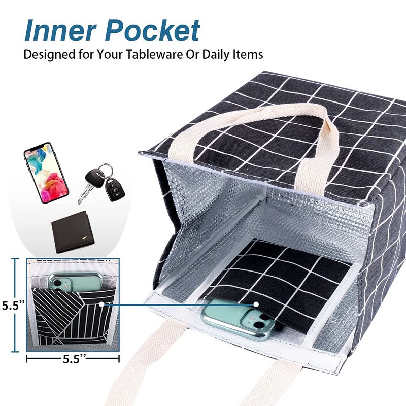 iknoe Insulated Lunch Bag for Women, Durable Wide-Open Foldable &