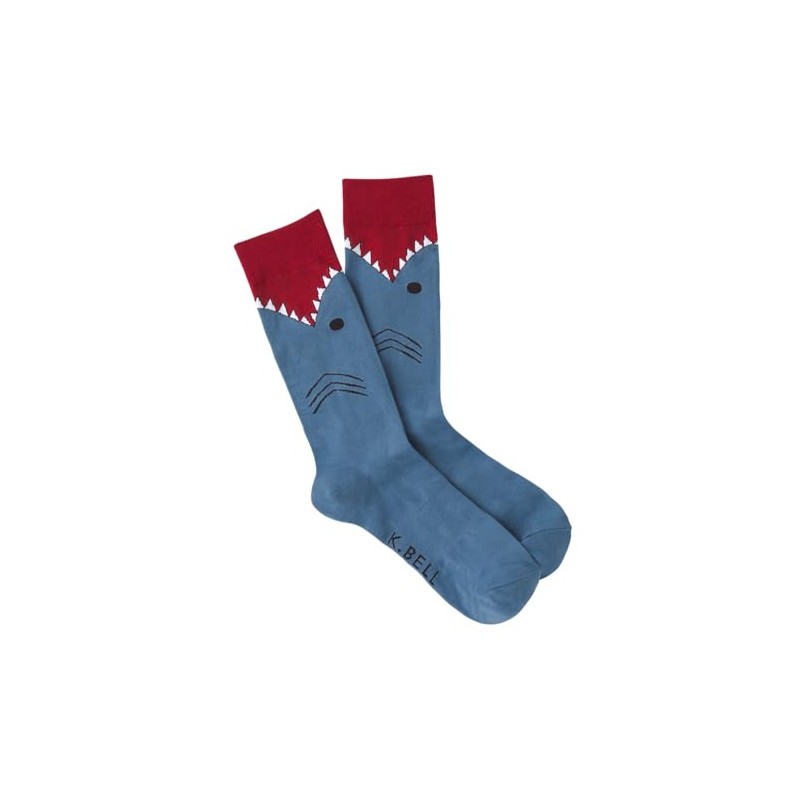 K. Bell Socks Men's Funny Animal Novelty Crew Socks, White