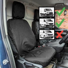 To Fit: Ford Transit Custom Seat Covers 2013 to 2023 | Waterproof Durable Easy to Fit | For the Ford Transit Custom Seat Cover Accessories (Driver)