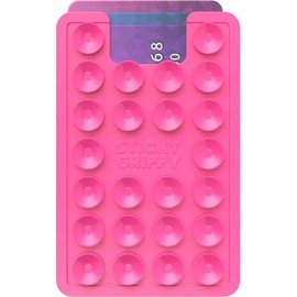 Suction Phone Card Holder Mount for Selfies and Videos Sticky Silicone Mirror Shower Mobile Holder - Color: Rose Red