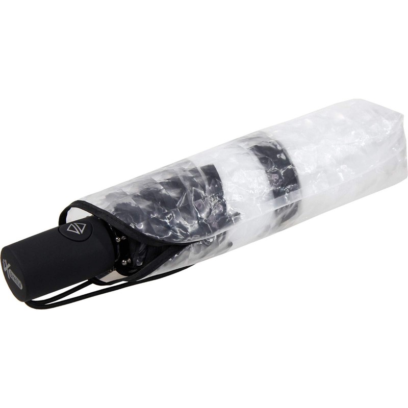 iX-brella Pocket Umbrella Transparent with Lens Effect and Coloured Handle