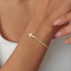 Viromy Cross Bracelets,14K Gold Plated Sideways Cross Bracelet for Women