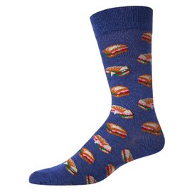 MeMoi Men's Tasty Hoagies Rayon Blend Novelty Crew Sock Denim 10-13