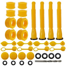 2024 Upgraded Gas Can Spout Replacement, 4-Kit Gas Can Nozzles Old Style Easy to Install, No Spill Gas Can Nozzle, Gas Can Spouts with Gas Can Vent Cap, for Most 1/2/5/10 Gallon Cans