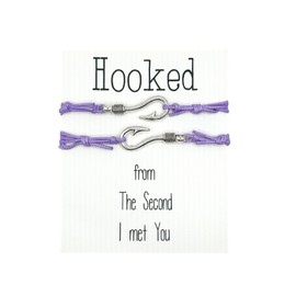 Hooked From The Second I Met You, Matching Fish Hook Wish Bracelets (Purple) Miss Fit Boutique