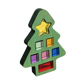Baoblaze Christmas Tree Shape Acrylic Cubes Blocks Rainbow Fine Motor Skill Sensory Training Toys Translucent for Kids Gifts Birthday