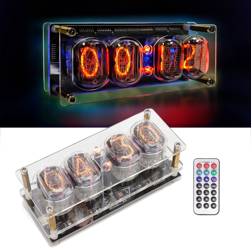 IN12 Glow Tube Clock with Remote Controller Electronic Digital Tube